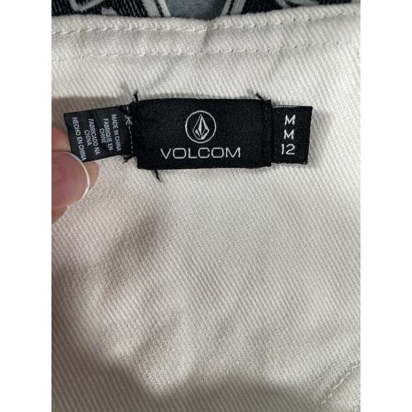 Volcom White Overall Front Zip Teen Mini Dress Skirt Jumper Summer Medium NWT - Picture 4 of 16